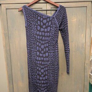 Missoni M-Vintage 2000s wool blend Animal Print One-Shoulder Asymmetric dress